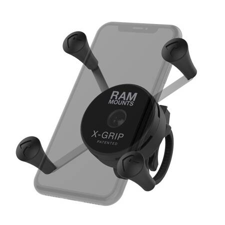 Крепление для телефона RAM® X-Grip® с низкопрофильным основанием руля на застежке-молнии